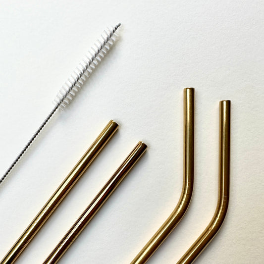 Eco Stainless Steel Straws Gold